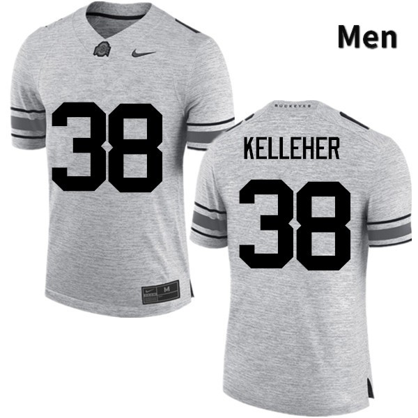 Ohio State Buckeyes Logan Kelleher Men's #38 Gray Game Stitched College Football Jersey